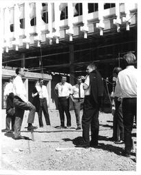 Faculty in front of Library Building