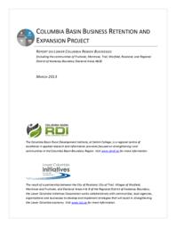 Columbia Basin Business Retention and Expansion Project: Report on Lower Columbia Region Businesses