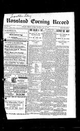   Rossland Evening Record 1899-05-18   , page 1