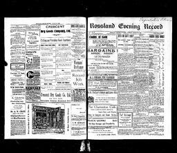   Rossland Evening Record 1899-08-29   , page 1