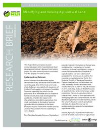 Research Brief: Identifying and Valuing Agricultural Land