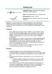 Policy Briefing: Child Care Industry Precarity: Risk of losing existing rural childcare providers