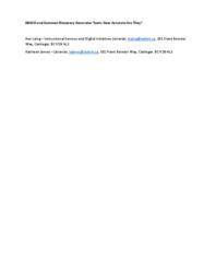 EBSCO and Summon Discovery Generator Tools: How Accurate Are They?