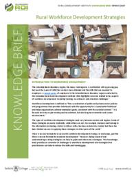 Knowledge Brief: Rural Workforce Development Strategies