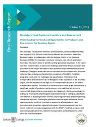 Boundary Food Systems Inventory and Assessment: Understanding the Needs and Opportunities for Producers and Processors in the Boundary Region