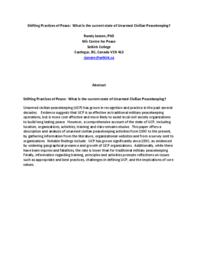 Shifting practices of peace: What is the current state of unarmed civilian peacekeeping?