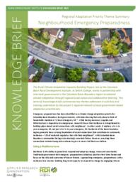 Knowledge Brief: Neighbourhood Emergency Preparedness