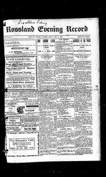   Rossland Evening Record 1899-05-26   , page 1