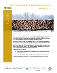 Forestry Cluster Research Report: Initial Impressions - Cross-Case Study Comparison