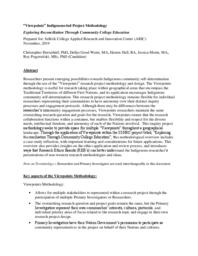 “Viewpoints” Indigenous-led Project Methodology: Exploring Reconciliation Through Community College Education